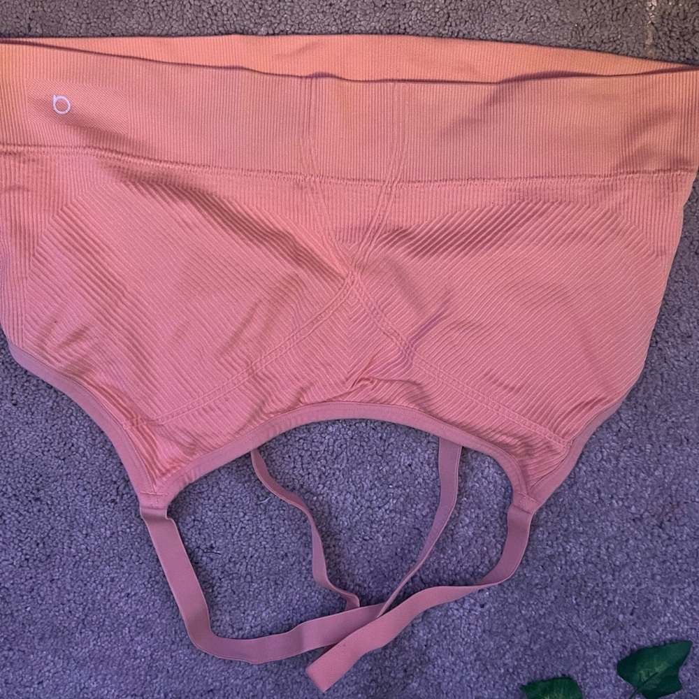 Peach Ribbed Bralette
